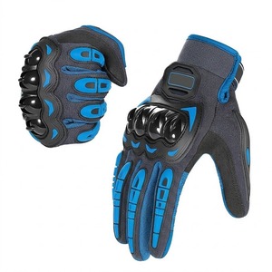 Gants de moto en cuir pleine fleur avec protection en fibre de carbone, équipement de course CE, gants de motard blindés pour le marché européen - Product Image 5