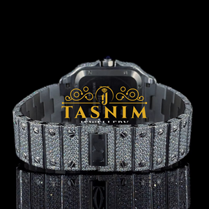 Reloj de Cuarzo de Acero Inoxidable Cuadrado para Hombre con Diamante Moissanita VVS de Calidad Prémium, Sencillo Romano Deportivo de Moda Hip Hop - Product Image 5