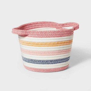 Decorative Cotton Rope Basket Handmade Home Organizer Sustainable Cotton Woven Basket Rustic OEM ODM Minimalist Fiber Storage Co - Product Image 1