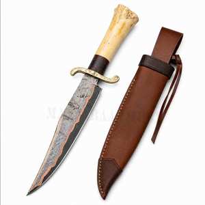 มีดทำมือซานไม ดามัสกัส คูครีทองแดง ด้ามกระดูกอูฐ - Product Image 5