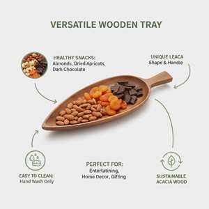 Plateau de service en bois d'acacia de style moderne, écologique et de qualité supérieure, multifonctionnel, pour sushis, thé et en-cas - Product Image 5