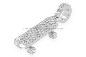 Collar con Colgante de Diamante Moissanita en Oro Sólido de 10K, Diseño Único y Personalizado, Estilo Minimalista, Deportivo, para Niños - Product Image 5