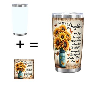 Stainless Steel Tumbler 20oz Vacuum Insulated With Sunflower Design For <b>Daughter</b> Gift - Product Image 1