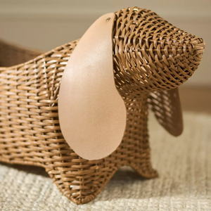 Cute Dachshund Rattan Kids Room Toy Storage Basket Long Dog Shaped Wicker Bin For <b>Books</b> Clothes Playroom Organizer Wholesale - Product Image 2