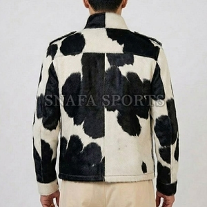 Latest Wholesale High Quality Custom Made Cowhide <b>leather</b> Skin Made Hair on <b>Leather</b> <b>Jackets</b> For <b>Men</b> Casual Wear - Product Image 2