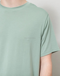 T-shirt d'été à col rond de qualité supérieure, respirant, couleur unie, coupe classique, 260 grammes, 100 % coton, faible MOQ, tenue 2026 - Product Image 3