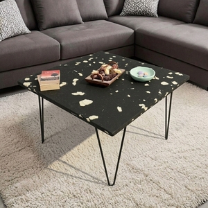 Table basse de salle à manger en plastique recyclé 4GoodThings, style moderne minimaliste, imperméable, durable, empilable, écologique, meubles pour la maison - Product Image 5