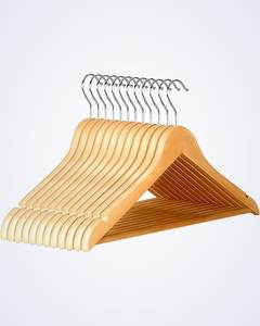 Paquete de 10 Perchas Clásicas de Madera de Doble Nivel para Armario, Hechas a Mano, con Ganchos de Hierro Tallados - Product Image 1