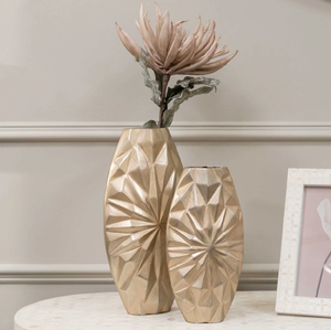 Ornate decorative gold peacock shaped sculpture vase featuring intricate <b>mosaic</b> tile inlay, available at wholesale prices. - Product Image 5