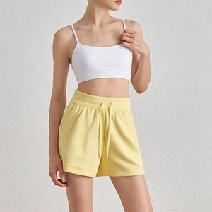Shorts Deportivos de Cintura Alta para Mujer, con Cordones Ajustables, para Gimnasio, Fitness, Running, Yoga, con 2 Bolsillos Laterales - Product Image 1