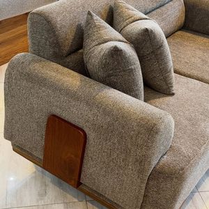 Sofá Moderno de Lujo en Madera de Teca, Sofá Minimalista Tapizado para Sala de Estar, Muebles para Hotel o Villa - Product Image 3