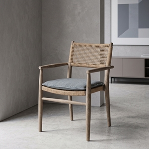 <b>Garden</b> <b>Chairs</b> Modern <b>Stackable</b> Solid Teak Wood Woven Rope Armrest Patio Seating for Luxury Hotel Resort Project Wholesale Supply - Product Image 1