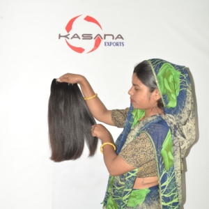 Extensions de cheveux indiens Remy, coupe droite, double épaisseur, pointes pleines, densité épaisse, noir naturel, 100g, à clipser et à tisser - Product Image 4
