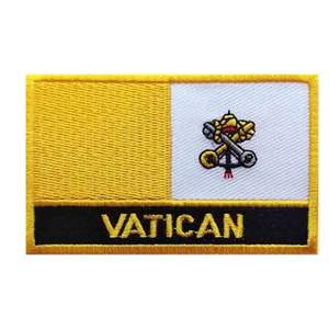 1 écusson brodé du drapeau du Vatican, à coudre ou à repasser, écusson national du Vatican - Product Image 1