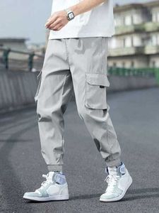 Pantalon cargo pour homme, coupe droite, respirant, léger, décontracté, pour l'été, designs personnalisés, taille élastique, plusieurs poches - Product Image 5