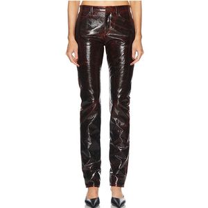Services OEM – Pantalon décontracté en cuir pour femme, taille mi-haute, style streetwear, en toile, avec design tendance - Product Image 1