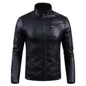 Dernier design, confortable, veste en cuir pour homme de haute qualité en peau de mouton, col montant, manches longues, collection 2026 - Product Image 1