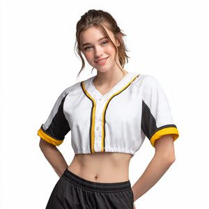 Available in Different Option Crop <b>Top</b> Short Sleeve V-Neck <b>Mesh</b> Custom Print Sporty Loose Fit Trendy Crop <b>Tops</b> Customizable - Product Image 4