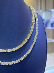 Chaîne tennis en argent avec moissanite VVS, collier diamant rond, plaqué rhodium, bijoux hip-hop - Product Image 2