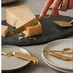 Elegant Cheese Knife And Butter Spatula Set Stainless Steel With Metallic Gold Handles Perfect For Stylish Kitchen Dining - Product Image 5