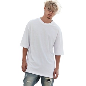 New 260-280G Pure Cotton O Neckline Heavyweight <b>Tshirt</b> Hip Hop Boxy Fit Oversized 100% cotton T-shirt for <b>men</b> loose fit - Product Image 1
