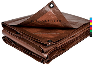Best Selling K-<b>Tarp</b> Vina PE Heavy Duty Tarpaulin High Quality Brown Color Bulk Quantity Waterproof Custom Cut Direct - Product Image 4