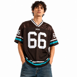 Maillot de football américain vintage entièrement sublimé unisexe 100 % polyester avec impression de numéro personnalisée, col en V, haut de sport, vente en gros OEM en vrac - Product Image 1