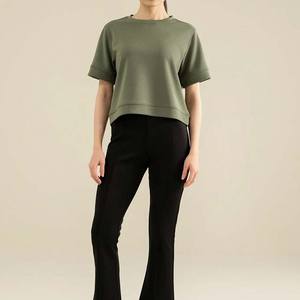 Fabricant pakistanais, dernières tendances en matière de t-shirts courts pour femmes, été, écologiques, séchage rapide, respirants, en polyester/coton. - Product Image 2