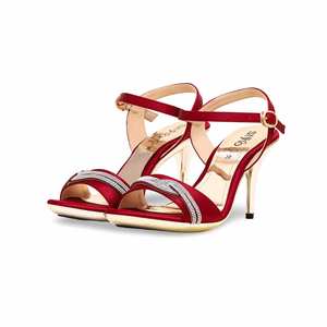 Fancy Maroon Bridal <b>Heeled</b> <b>Sandal</b> FN6061 - Product Image 3