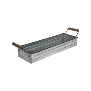 Juego de 3 bandejas rectangulares de metal galvanizado, estilo rústico, para servir, decorativas, con asas, en oferta. - Product Image 6