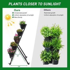 Jardinière Verticale à 5 Niveaux pour Intérieur/Extérieur, Bac surélevé pour Légumes avec Pots Inclus - Product Image 3