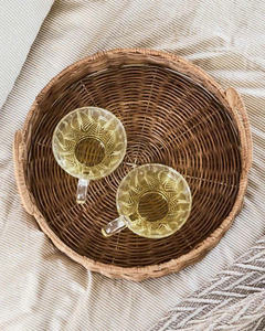 Panier de service rond en rotin naturel avec poignée, fait main, décoration écologique pour la maison, décoration de table à manger, provenant d'un fournisseur en gros - Product Image 2