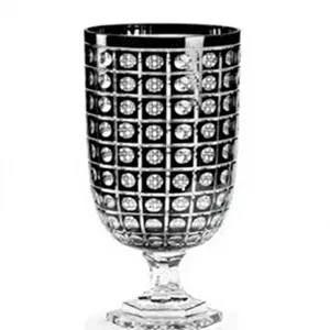 Pot à bougie cylindrique en verre cristal avec des taches noires, résistant à la chaleur, fait main, décoration de Noël pour la maison, porte-bougie votif - Product Image 3