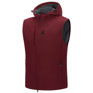 Chaleco con capucha impermeable personalizable, chaleco softshell profesional para personal de exteriores, chaqueta uniforme sin mangas transpirable y duradera - Product Image 1