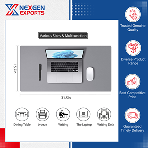 Nouvel arrivage en stock, qualité assurée, tapis de bureau double face en cuir PU antidérapant et résistant à l'eau, tapis de souris avec repose-poignet pour - Product Image 5