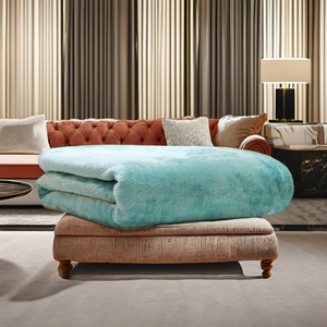 Style américain personnalisé été matelassé corail polaire jeter couverture solide motif polyester microfibre pour pique-nique hôpital air - Product Image 2