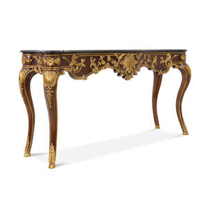 Table console en acajou massif de luxe artisanale pour salon, hôtel, appartement - Product Image 2
