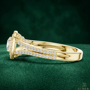 Anillo de Halo Redondo con Diamante Cultivado en Laboratorio, Corte Princesa, de Lujo, Chapado en Oro de 9K, 10K, 14K, 18K, Certificado por IGI, Regalo de Aniversario para Mujer - Product Image 2