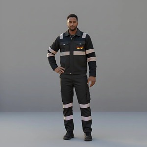 ชุดคลุมป้องกันไฟไหม้สำหรับงานอุตสาหกรรมน้ำมันและก๊าซนอกชายฝั่ง ผลิตจากวัสดุ FR วิสโคส โพลีเอไมด์ อารามิด ทนไฟได้โดยธรรมชาติ - Product Image 3