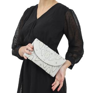 Nueva llegada diseñador hecho a mano mujeres con cuentas de lujo de moda fiesta boda embrague bordado bolso de mano al por mayor Glamour bolso - Product Image 6