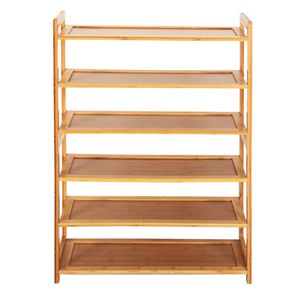 Moderna Scarpiera a 6 Ripiani in Bambù per Casa, Salvaspazio e Design Regolabile - Product Image 3
