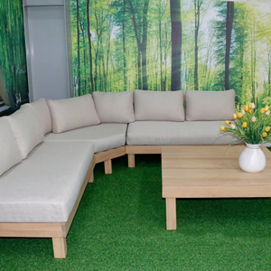 Ensemble de canapés d'angle en acacia, mobilier d'extérieur en bois massif pour jardin, patio, complexe hôtelier et solutions de mobilier de salon pour l'hôtellerie - Product Image 1