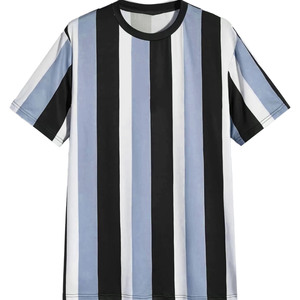Haut d'été à manches courtes col rond décontracté imprimé coupe ample en mélange coton et fibre de bambou respirant écologique vente en gros - Product Image 1
