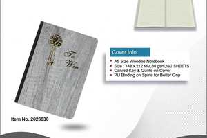 Cuaderno Premium A5 con Cubierta de Madera y Logotipo LED Recargable |   192 Páginas |   Agenda Ejecutiva de Negocios, Agenda de Lujo con Tapa Dura de Madera - Product Image 2