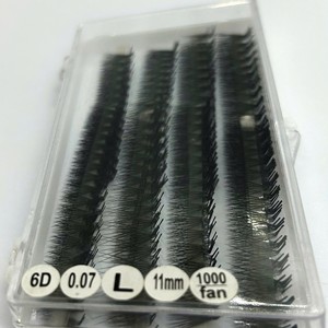 ขนตาปลอมแบบกลุ่มสำเร็จรูป ใยสังเคราะห์ PBT ความยาวผสม 7 มม.-20 มม. งอน CC/DD/L/M สีดำด้าน ง่ายต่อการต่อแบบพัด - Product Image 3