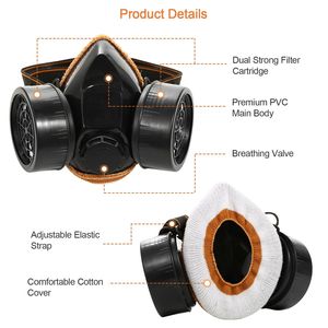 Máscara de Gas Industrial Antipolvo, Respirador Protector para Pintura y Químicos en Aerosol, Máscara de Visibilidad Mejorada - Product Image 3