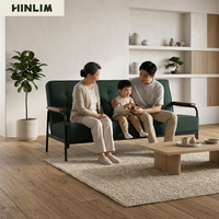 Sofá Cama Contemporáneo de Tela de Tres Plazas con Respaldo Acolchado y Patas de Metal - Muebles Duraderos para Sala de Estar, Apartamentos y Hoteles