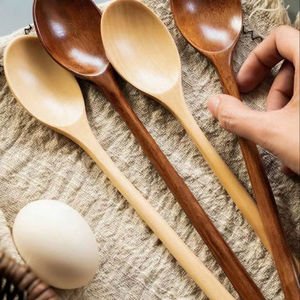 Juego de 4 cucharas de sopa de latón con mango largo |   Juego de Cubiertos Ecológicos de Diseño Industrial Art Deco para Cocina y Comedor - Product Image 1