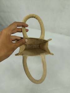Natural <b>Jute</b> Wine Bottle <b>Gift</b> <b>Bag</b> with Handles, Eco-Friendly Burlap Bottle Carrier <b>Bag</b> for Wine, <b>Gift</b> and Promotional Packaging - Product Image 5