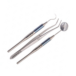 Kit d'examen dentaire 3 pièces, kit de diagnostic de base, miroir, explorateur et pince en acier inoxydable professionnels pour un examen buccal précis - Product Image 5